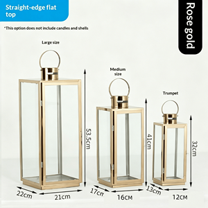Lanterne à vent de style europé<span class=keywords><strong>en</strong></span> <span class=keywords><strong>en</strong></span> acier inoxydable, grande lanterne de sol coupe-vent, bougie électronique, décoration d'intérieur - Product Image 2