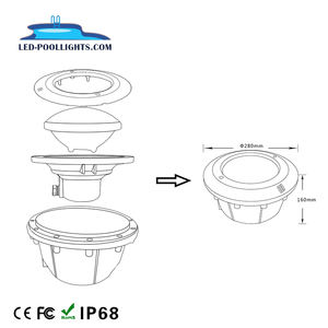 Luz de piscina subacuática empotrada IP68 12V PAR56 24W Luz de piscina LED integrada con nicho para piscina - Product Image 6