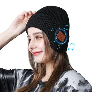 2023 Nova Moda Estilo Inverno Sem Fio Headphone Hat Outdoor Sports Hand-Free Bluetooth Fone de ouvido Música Hat Malha Hat Cap