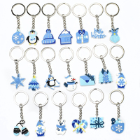 Winter Kerst Sleutelhanger Sneeuwvlok Pinguïn Siliconen Sleutelhangers Hot Sell Feestdagen Thema Sleutelhangers voor Promotionele Cadeaus