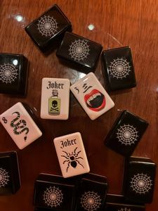 Juego de Mahjong Americano Negro con Temática de Halloween - Juego de Mahjong de Acrílico - Mesa de <span class=keywords><strong>Casino</strong></span> para Mahjong y Ajedrez Internacional - Product Image 4