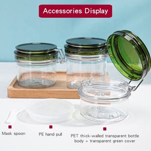 Pot en plastique transparent vide de 120ml 170ml 220ml, pyramide hermétique en PET, pot à l'intérieur pour le bain pour le sel et la boue d'argile de table - Product Image 4