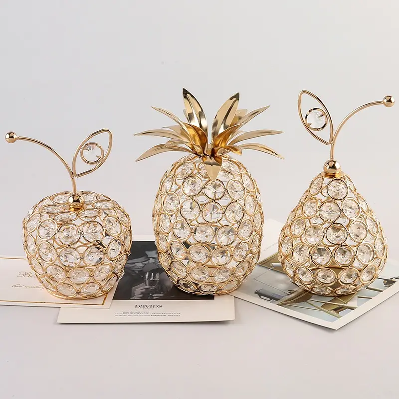 Pineapple Apple Pear Glass Tea Light Stand Crystal Tea Light Decoration Wedding Home Decor