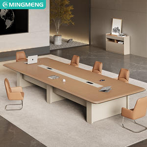 Mesa de conferencias simple y moderna para negociación y formación, escritorio de oficina grande y mediano. - Product Image 3