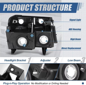 OE AURON 2004-2012 Chevrolet Colorado Auto Headlight Kit-White 6000K 6000 Lumens 12V 55W <b>Plug</b> Play New 1-Year Lamp <b>Light</b> - Product Image 4