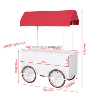 Tricycles de vente de vélos cargo à crème glacée à 3 roues mobiles Vente à chaud de remorques alimentaires Équipement de vente de snacks de rue entièrement équipé - Product Image 5