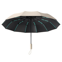 Parapluie pliant entièrement automatique 60 baleines pour homme et femme, grande taille, toutes saisons, coupe-vent, imperméable, style coréen/japonais, avec logo