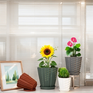 Foyooplanter, <span class=keywords><strong>maceta</strong></span> de plástico reciclada para bonsái de plantas grandes vacías con bandeja de agujeros de drenaje - Product Image 1