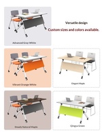 HYZ-298X Ensemble table et chaises pliantes pour formation, table de conférence mobile et combinable, bureau de formation multifonctionnel et long, pour l'éducation