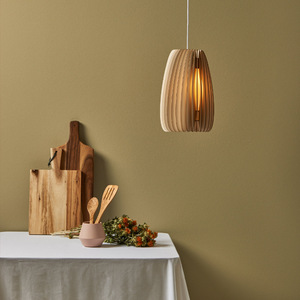 Lampe suspendue ovale en bois de style japonais, E27 LED, pour chambre à coucher et bureau, protection des yeux - Product Image 4