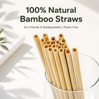 Pailles en bambou biodégradables écologiques, jetables, naturelles et compostables pour restaurants et bars