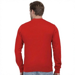 Sweat-shirt à col rond pour homme en coton molletonné, impression personnalisée, rouge, manches longues, pull-over, fabricant de vêtements OEM - Product Image 6