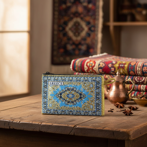 Country Name Written Turkish Woven Wallet - Coin Purse Turkish Carpet Designed. From Turkey - Product Image 3