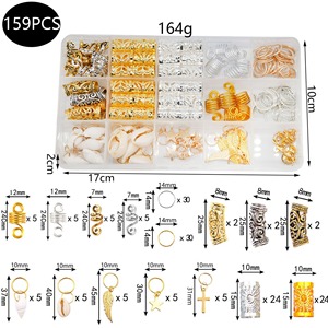 Bijoux personnalisés, anneaux en aluminium creux pour coiffure, accessoires de perruque, tresse, ensemble de tressage de cheveux, à faire soi-même, pièces - Product Image 2