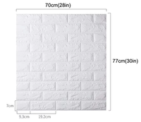 Panneau mural 3D traditionnel en mousse de brique blanche imperméable et insonorisant 70*77cm, autocollant à coller pour appartement, chambre, hôtel