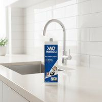 Scellant silicone transparent à durcissement neutre monocomposant pour cuisine, salle de bain, travail du bois, construction, anti-moisissure