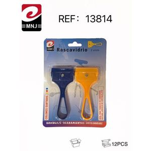 Rascavidrio Scraper 2 pezzi blu e giallo per strumenti per la pulizia del vetro - Product Image 3