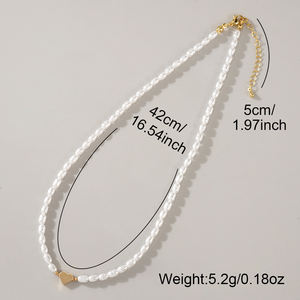 Nuevo diseño bohemio hecho a mano blanco imitación perla collar con cuentas 18K chapado en oro hematita estrellas Luna corazón encanto collar - Product Image 5