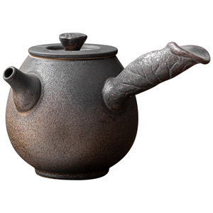 Chinese Style Coarse Pottery Teapot Round Side Handle Handheld Kung Fu <b>Tea</b> Brewing <b>Pot</b> With Lid <b>Ceramic</b> Household Office Use - Product Image 5