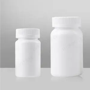 Şişe HDPE Vitamin plastik 200cc 200g farmasötik sınıf beyaz tıp hap vidalı kapak 43/400 CRC kap