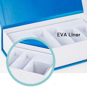 Boîte de papier cosmétique de maquillage Doublure EVA Type rigide Boîte de rangement pliante en carton estampage à chaud holographique Couvercle magnétique vert écologique - Product Image 5