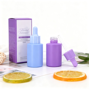 Logo del marchio personalizzato siero essenziale smerigliato spalla piatta 30ml 50ml 100ml crescita del viso barba <span class=keywords><strong>olio</strong></span> contagocce vuoto bottiglie di vetro - Product Image 4