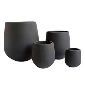 Pot de fleurs décoratif en fibre de verre léger, écologique, moderne et minimaliste pour l'aménagement paysager intérieur et extérieur des centres commerciaux - Product Image 2