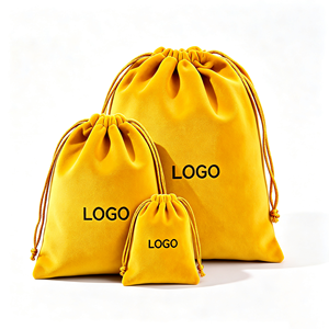 Pochette en velours doux avec cordon de serrage, sac en velours personnalisé avec logo pour bijoux, cosmétiques, câbles électroniques, petits accessoires - Product Image 4