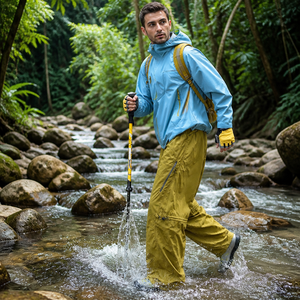 Pantalon de randonnée imperméable en softshell pour l'automne, pantalon cargo multi-poches, respirant, coupe régulière, double boutonnage - Product Image 6