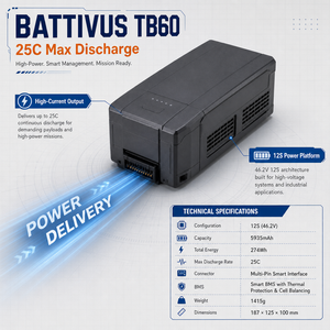Batterie de vol intelligente professionnelle <span class=keywords><strong>TB60</strong></span> 5935mAh 12S pour <span class=keywords><strong>DJI</strong></span> Matrice 300 350 RTK – Pièces de rechange industrielles haute performance pour drones - Product Image 2