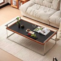 Mesa de Centro Moderna de Vidrio Templado con Marco Metálico, Reversible, Portátil, Altura Ajustable, Giratoria, Multifuncional y Ecológica