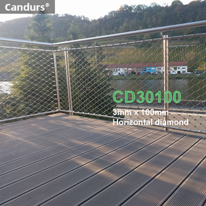 Candurs AISI SS 316 Inox Wire Cable <span class=keywords><strong>Net</strong></span> Virola Flexible Cuerda de acero inoxidable Malla para barandilla Balaustrada Red DE SEGURIDAD Zoo Stairs - Product Image 4