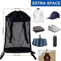 Sac de rangement arrière pour chariot de golf en polyester imperméable avec fermeture éclair et poche en filet pour accessoires de sport
