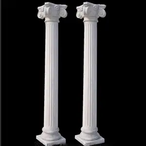 Building Construction Indoor Decoration Natural Solid White Stone Greek Pillars White Marble Columns Stone Pillars