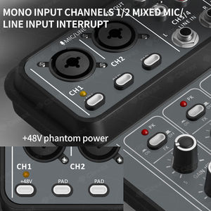 CLAVAX-<span class=keywords><strong>Mini</strong></span> mezclador de audio de 4 canales, interfaz USB, Bluetooth, consola de mezcla para karaoke de música en casa, alta calidad, 1 unidad - Product Image 3