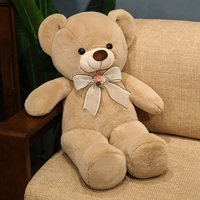 Ours en peluche géant confortable avec nœud, personnalisable, en peluche douce pour adultes