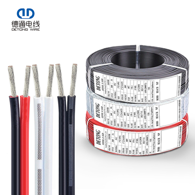 DETONG American Standard Tinned Copper Wire 3-8 Core 16-22 AWG Flexible PVC Cable for LED Electronics & Automotive Wiring