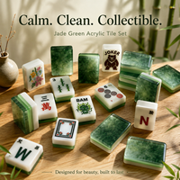 Jeu de tuiles de Mahjong en acrylique de qualité supérieure, 160 tuiles complètes, dos de couleur unie, Dragon Vent Joker Fleur, Vente en gros personnalisée