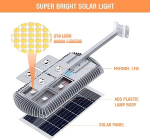 Farola Solar Todo en Uno de 600W con Sensor de Movimiento PIR y Control Remoto, IP65 Impermeable, Luz LED Solar para Estacionamiento - Product Image 2