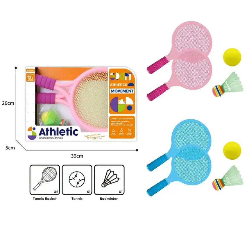 뜨거운 판매 하이 퀄리티 어린이 2 에서 1 테니스 및 배드민턴 라켓 장난감 세트 스포츠 게임