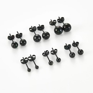 Petites boucles d'oreilles en acier inoxydable, tailles 3/4/5/6/7/8mm, petites boules rondes, boucles d'oreilles à fermoir pour hommes et femmes, bijoux cadeaux - Product Image 4