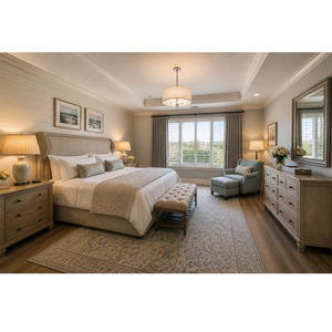 Ensemble de meubles de chambre d'hôtel style côtier <span class=keywords><strong>Hamptons</strong></span>, pack chambre d'hôtes style ferme, fabricant de meubles sur mesure pour projets contrats - Product Image 1