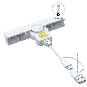 DOD Common Access CAC Tipo C Lector de tarjetas USB CAC 2 en 1 USB/USB C Conector dual Lector de tarjetas con chip IC inteligente - Product Image 6