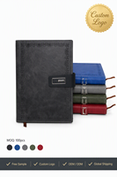 Carnet Organiseur/Agenda en Cuir PU Rigide avec Bordure Baroque Gaufrée et Logo Personnalisé, 100 Feuilles, Fermeture Double Boucle, Vente en Gros OEM