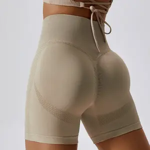 Custom Seamless Gym Scrunch Butt Biker Shorts Women Fitness Running Tights High Waist Leggings Yoga Shorts