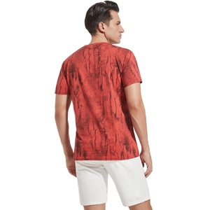 Camiseta de punto personalizada para hombre, estilo punk rock, vintage, desgastada, de algodón grueso, transpirable, con logo impreso en 3D, estilo streetwear. - Product Image 5