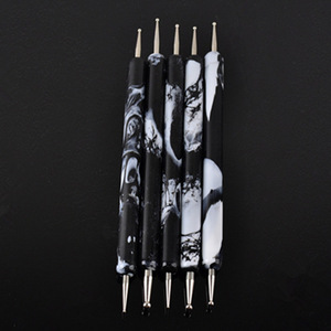 5 Pcs Nail Art Dotting Pen Set Dual Ended Angular Acrylic Handle Line Drawing Dot Painting Rhinestone Picker Manicure Tool - Product Image 4