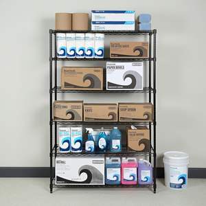 Étagère métallique commerciale Alera ALE à six niveaux, 48 largeurs x 18 profondeurs x 72 hauteurs, noire - Product Image 5