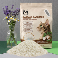 Litière pour chat en manioc, litière agglomérante, agglomération rapide, faible poussière, contrôle des odeurs, biodégradable, jetable aux toilettes, vente en gros OEM