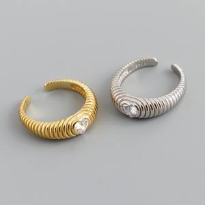 Nabest не запятнать 925 стерлингового серебра массивные кольца 18k позолоченные в форме сердца кубические циркониевые кольца Свадебные ювелирные изделия - Product Image 1